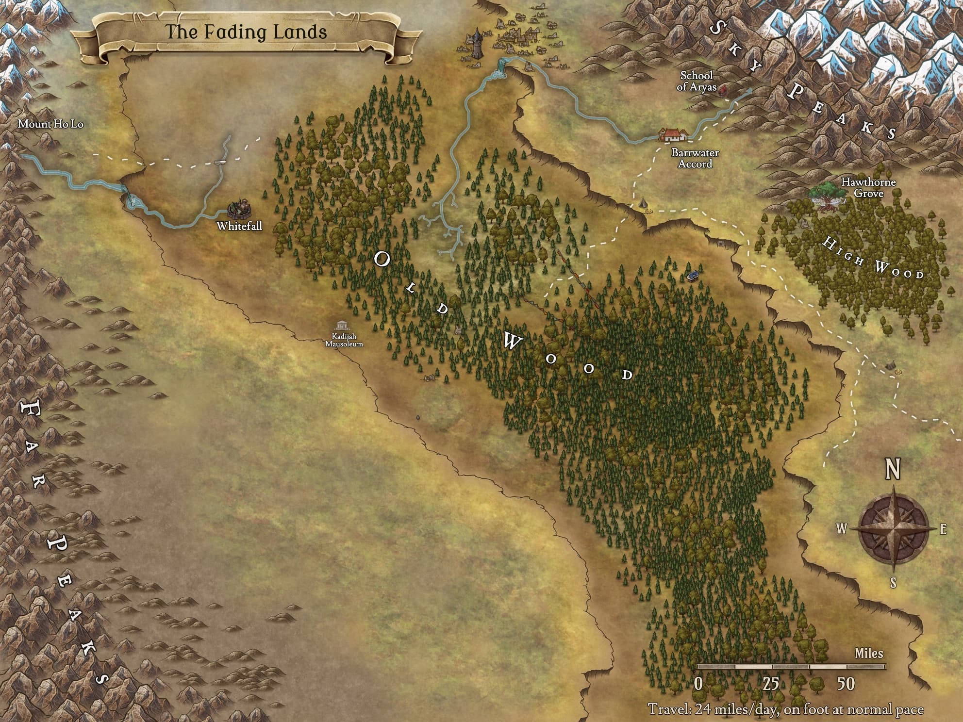 Map of The Fading Lands, chapter two